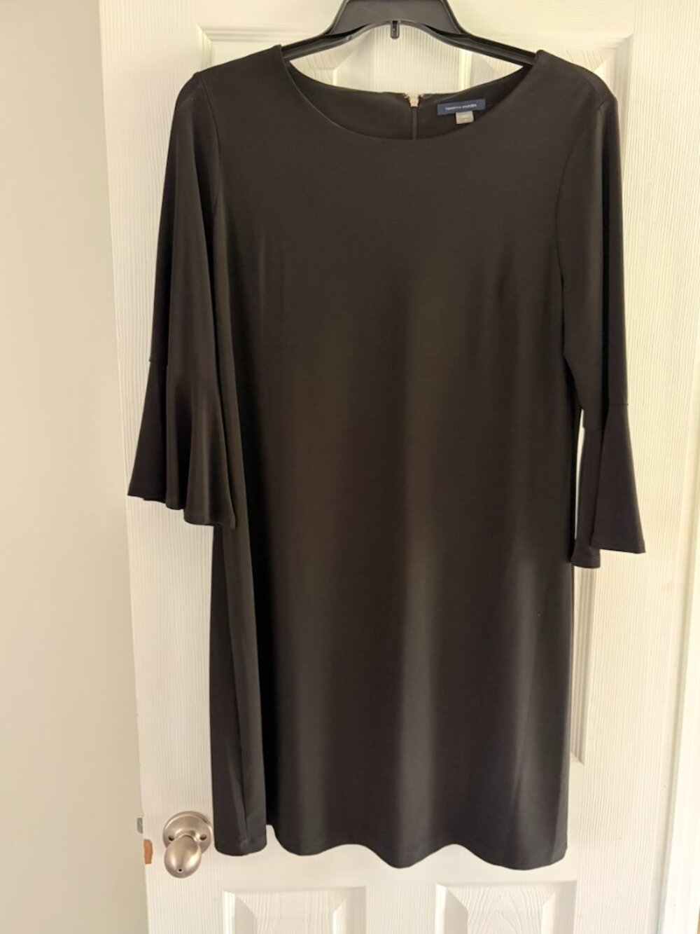 Tommy Hilfiger Black Midi Dress with Flared Sleeves